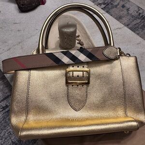 Burberry Gold Satchel with Strap